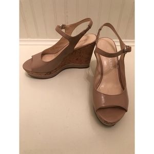 Franco Sarto Nude Wedges Like New Size 7